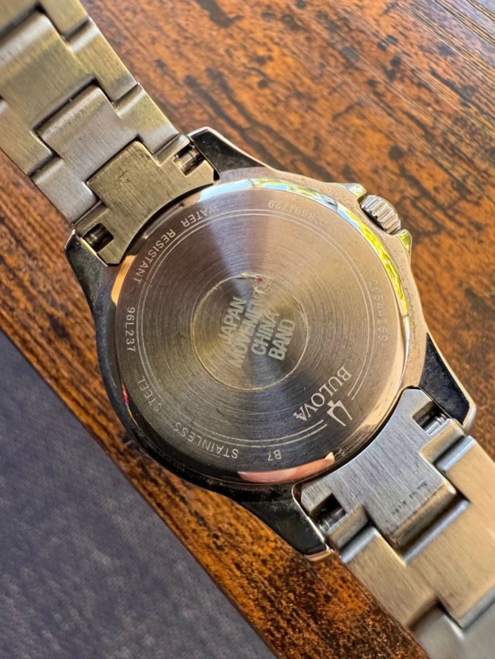 Bulova Silver Tone Watch with Pink Dial and Heart Accent